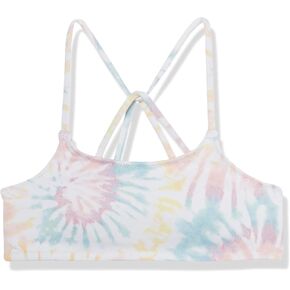 Happy Nation Girls Racerback Swim Bikini Top, Beach Glass Tie Dye in Kuwait