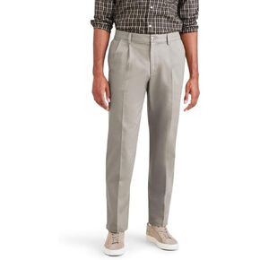 Classic Fit Signature Iron Free Khaki with Stain Defender Pants - Pleated (Regular and Big & Tall) in Saudi Arabia