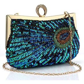 Rkrouco Peacock Evening Clutch Beaded Sequins Party Wedding Purse. in Saudi Arabia
