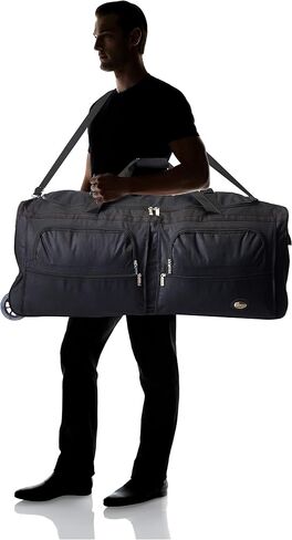 Rockland Rolling Duffel Bag, Black, 36-Inch in Saudi Arabia