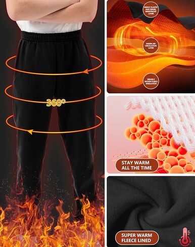 Rolimaka 4 Pcs Boys Sweatpants Soft Fleece Lined Youth Basic Athletic Jogger Pants with Pockets Trousers for Boys in Kuwait