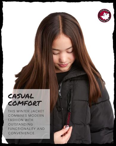 CANADA WEATHER GEAR Girls’ Winter Coat – Stadium Length Quilted Puffer Parka Jacket (7-16) in Kuwait