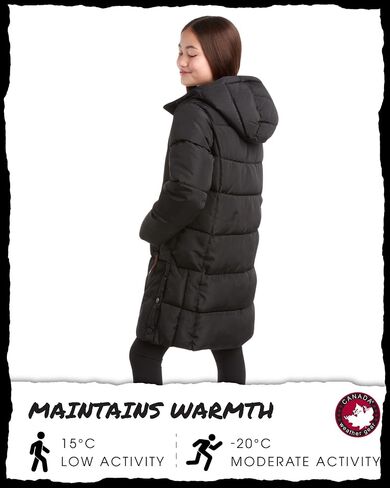 CANADA WEATHER GEAR Girls’ Winter Coat – Stadium Length Quilted Puffer Parka Jacket (7-16) in Kuwait