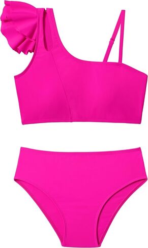 Doumlop Girls Swimsuits Bikini Set, Kids Bathing Suit for Girls Ruffle Two Piece Girls' Swimwear with Adjustable Strap in Saudi Arabia