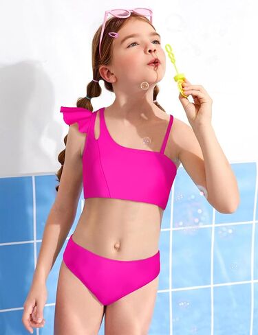 Doumlop Girls Swimsuits Bikini Set, Kids Bathing Suit for Girls Ruffle Two Piece Girls' Swimwear with Adjustable Strap in Saudi Arabia