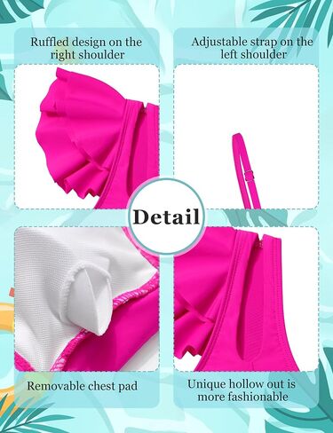 Doumlop Girls Swimsuits Bikini Set, Kids Bathing Suit for Girls Ruffle Two Piece Girls' Swimwear with Adjustable Strap in Saudi Arabia