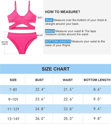Doumlop الفتيات ملابس السباحة بيكيني مجموعة، متقاطع مايوه للفتيات قطعتين ملابس السباحة بلون الفتيات ملابس السباحة in Kuwait