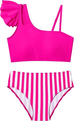 Doumlop Girls Swimsuits Bikini Set, Kids Bathing Suit for Girls Ruffle Two Piece Girls' Swimwear with Adjustable Strap in Saudi Arabia