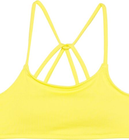 Happy Nation Girls Racerback Swim Bikini Top, Sour Yellow in Kuwait