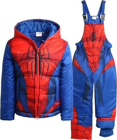 Marvel Boys' Spider-Man Snowsuit - 2 Piece Ski Jacket and Snow Bib Ski Pants Overalls: Toddler/Boy (2T-7) in Saudi Arabia