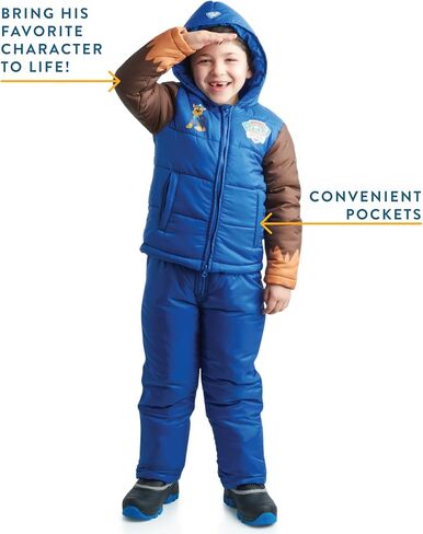 Nickelodeon Boys Paw Patrol Snowsuit - 2 Piece Ski Jacket, Snow Bib Ski Pants Overalls: Toddler/Boys, 2T-7 in Saudi Arabia