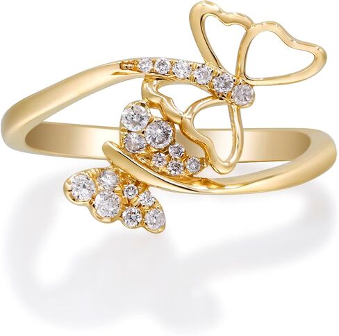 Gin & Grace 14K Yellow Gold Natural white diamond Ring for women| The Ring is designed by the Smithsonian| Diamond Ring for Girl, Women and her. in Saudi Arabia