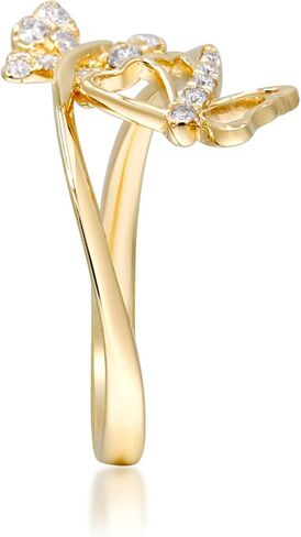 Gin & Grace 14K Yellow Gold Natural white diamond Ring for women| The Ring is designed by the Smithsonian| Diamond Ring for Girl, Women and her. in Saudi Arabia