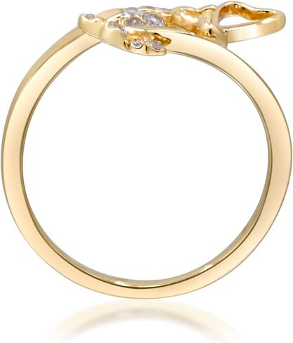 Gin & Grace 14K Yellow Gold Natural white diamond Ring for women| The Ring is designed by the Smithsonian| Diamond Ring for Girl, Women and her. in Saudi Arabia