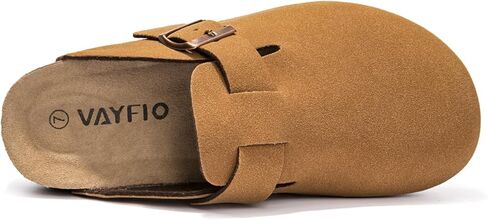 Women's Suede Clogs Cork Footbed Sandals Comfort Platform Mules with Arch Support Adjustable Buckle Slip On Slippers in Saudi Arabia