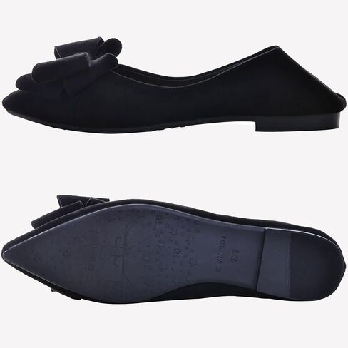 SAILING LU Bow-Knot Ballet Flats Womens Pointy Toe Flat Shoes Suede Dress Shoes Wear to Work Slip On Moccasins in Saudi Arabia