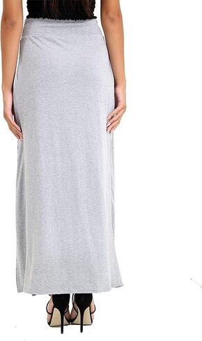 OgLuxe Womens Double Split Maxi Long Skirt Ladies Plain Basic Two Side Slit 4-22 in Saudi Arabia