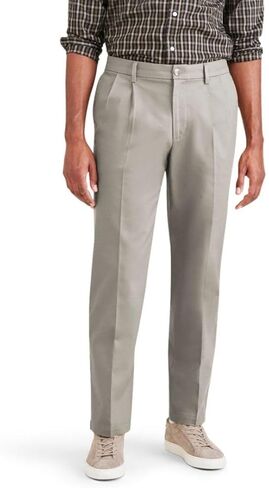 Classic Fit Signature Iron Free Khaki with Stain Defender Pants - Pleated (Regular and Big & Tall) in Saudi Arabia