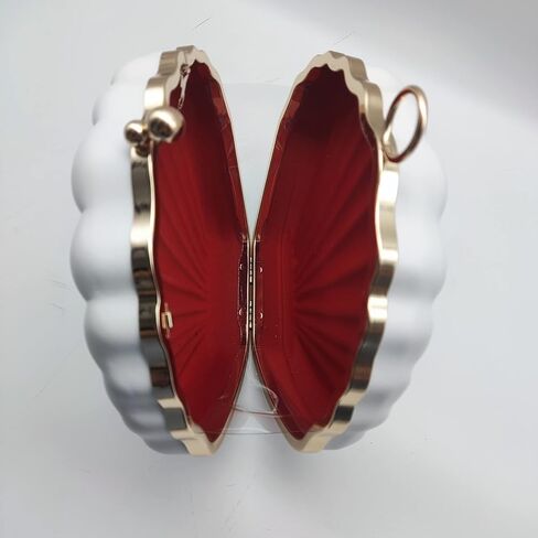 IAMUHI Lovely Shell Handbag Purse Beaded Evening Bag Chain Cross-body Clutch Purse in Saudi Arabia