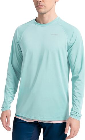 Moikrakki UPF50+ Rash Guard for Men - Long Sleeve Sun Shirts for Men Sun Protection Breathable Quick Dry Fishing Shirt in Saudi Arabia