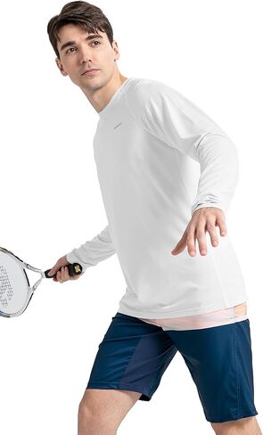 Moikrakki UPF50+ Rash Guard for Men - Long Sleeve Sun Shirts for Men Sun Protection Breathable Quick Dry Fishing Shirt in Kuwait