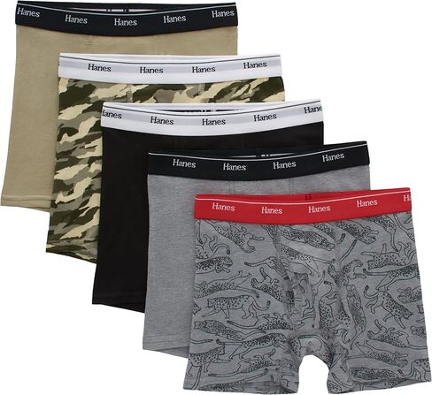 Hanes boys Boxer Briefs, Moisture-wicking Cotton Stretch Underwear, Assorted 5-pack in Kuwait