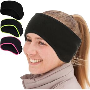 VEEJION 2 Pack Thick Fleece Ear Muffs, Winter Ear Warmers Headbands for Women Men, Ear Protection for Running, Skiing Cycling, Yoga and Hiking