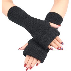 Chunky Wool Winter Warm Cozy Glove, Knitted Arm Warmers, Long Fingerless Gloves…
