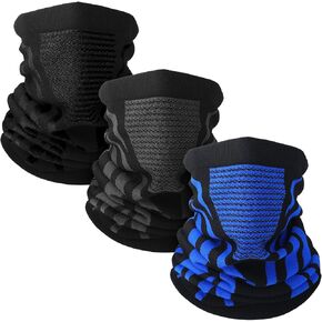 3 Pack Winter Neck Gaiter Windproof Neck Warmer Breathable Face Neck Mask for Men Cold Weather Ski Motorcycle Snowboard Cycling Running Outdoor, 3 Colors, Stylish Color/ Black, Grey, Blue, One size in Kuwait