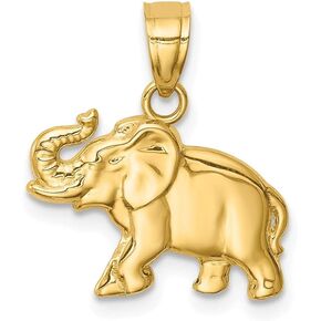 Diamond2Deal 14k Yellow Gold Elephant Pendant Fine Jewelry for Women in Kuwait
