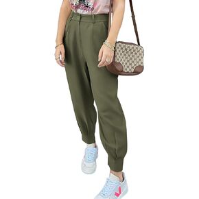 PRETTYGARDEN Women's High Waisted Pants Dressy Casual Ankle Length Work Office Trouser Slacks with Pockets in Kuwait