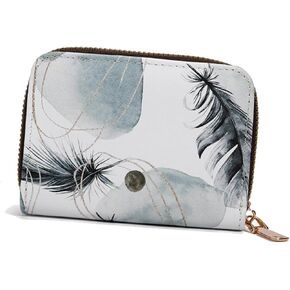PELURO Elegant Accordion Card Holder Bag withFloral Patterns - 11 Card Slots, Coin Purse Casefor Women's Card Storage in Kuwait