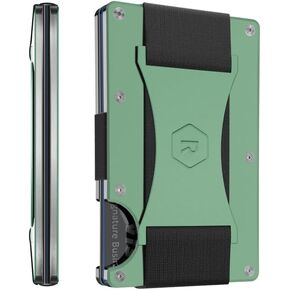 محفظة The Ridge Minimalist رفيعة للنساء - حامل بطاقات الائتمان بجيب أمامي مزود بتقنية RFID - محفظة معدنية للنساء مع حزام للنقود (لافندر)