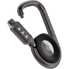 وصلة وقفل RAPTIC لبطاقات Apple AirTags، مضادة للسرقة، حلقة تسلق شديدة التحمل، بطاقات هوائية آمنة من البولي كربونات، قفل 3 أرقام، طول 4 بوصات رمادي داكن in Kuwait