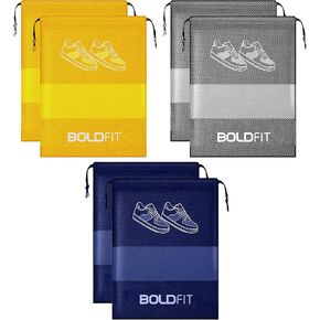 Boldfit Shoe Bags for Travel Essentials, Portable Dust-Proof Shoe Storage Covers for Packing, Travel Organizer for Women & Men, Shoe Bags with Rope, Pack of 6 in Saudi Arabia