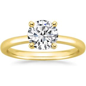 2 to 5 Carat Lab Grown 4 Prong Solitaire Round Cut IGI CERTIFIED Diamond Engagement Ring (E-F Color VS1-VS2 Clarity)