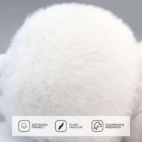 Winter Ear Muffs Women Fuzzy Earmuffs Faux Fur White Ear Warmers Girls Black Warm Ear Covers Fluffy Cute Pink Large in Kuwait