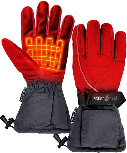 ActionHeat AA Battery Heated Snow Gloves – Men Rechargeable Electric Gloves w/Weather Resistant Soft Shell, Cozy Fleece in Saudi Arabia