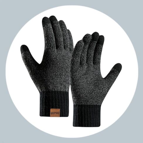 JTJFIT 3PCS In 1 Winter Warm Knit Beanie Hat+Long Scarf+Touchscreen Gloves Set with Knit Fleece Lined for Men in Saudi Arabia