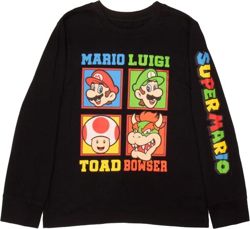 Nintendo Kids Super Mario Bros Mario & Luigi Boys Long Sleeve 2-Pack T-Shirt Bundle Set for Boys in Saudi Arabia