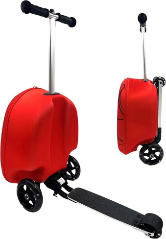 Fast Forward Kid’s Licensed 18" Ride-On Suitcase Scooter - Lightweight Carry-On Luggage Scooter With LED Light Up Wheels (Spider-Man) in Saudi Arabia