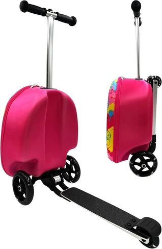 Fast Forward Kid’s Licensed 18" Ride-On Suitcase Scooter - Lightweight Carry-On Luggage Scooter With LED Light Up Wheels (Spider-Man) in Saudi Arabia