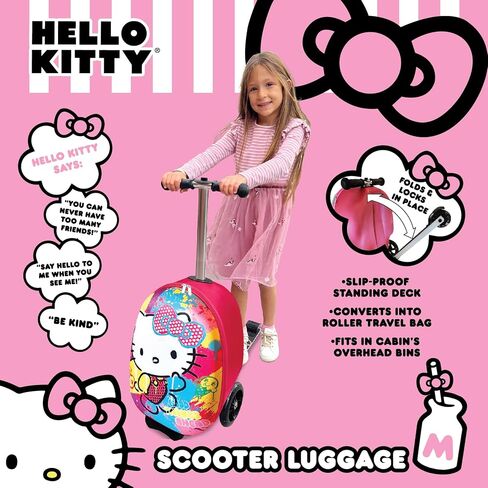 Fast Forward Kid’s Licensed 18" Ride-On Suitcase Scooter - Lightweight Carry-On Luggage Scooter With LED Light Up Wheels (Spider-Man) in Saudi Arabia