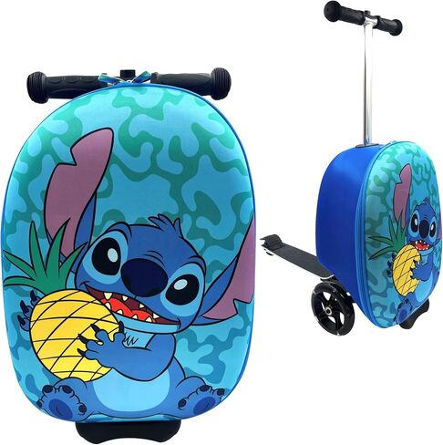 Fast Forward Kid’s Licensed 18" Ride-On Suitcase Scooter - Lightweight Carry-On Luggage Scooter With LED Light Up Wheels (Spider-Man) in Saudi Arabia
