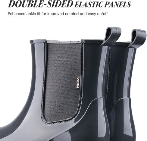 HISEA Short Rain Boots for Women Waterproof Garden Shoes Anti-Slipping Ankle Chelsea Rainboots for Ladies with Comfort Insole Lightweight Stylish Rubber Rain Shoes Outdoor Work Booties in Kuwait