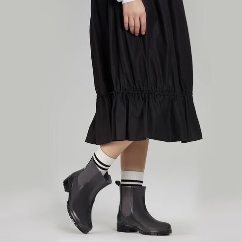 HISEA Short Rain Boots for Women Waterproof Garden Shoes Anti-Slipping Ankle Chelsea Rainboots for Ladies with Comfort Insole Lightweight Stylish Rubber Rain Shoes Outdoor Work Booties in Kuwait