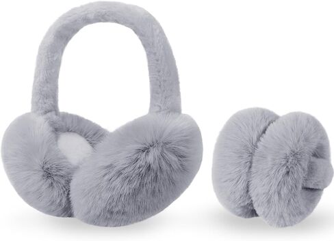 Ear Muffs for Women, Foldable Winter Faux Furry Earmuffs, Adjustable Soft Ear Warmer Covers in Saudi Arabia