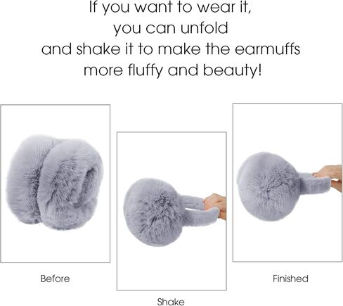 Ear Muffs for Women, Foldable Winter Faux Furry Earmuffs, Adjustable Soft Ear Warmer Covers in Saudi Arabia