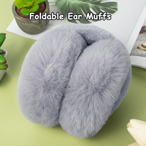 Ear Muffs for Women, Foldable Winter Faux Furry Earmuffs, Adjustable Soft Ear Warmer Covers in Saudi Arabia