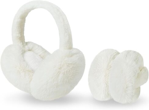 Ear Muffs for Women, Foldable Winter Faux Furry Earmuffs, Adjustable Soft Ear Warmer Covers in Saudi Arabia